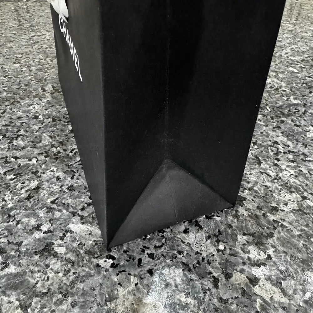 Chanel Black Paper Flower Ribbon Shopping Gift Bag 12